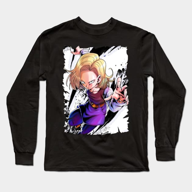 ANDROID 18 MERCH VTG Long Sleeve T-Shirt by Kiecx Art